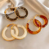 Vintage Brown Resin Round Hoop Earrings for Women Elegant Geometric Circle Temperament Earings Wedding Jewelry Gifts - Image 5