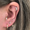 1 Pairs Small Crown Moon Star Lightning Constellation Stud Earrings for Women Silver Piercing Earring Damskie - Image 2