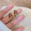Korean Arrival Metal Fresh Lovely Sweet Grey Leaf Stud Earrings for Women Jewelry Gifts - Image 8