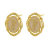 Enamel A-Z 26 Initial Letter Stud Earrings for Women Vintage Gold Plated Hollow Alphabet Oval Earrings Charm Jewelry - Image 11