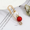 Imitation Pearl and Rhinestone Safety Pin Brooch with Multiple Designs - Image 20