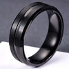 8mm Men's Black Tungsten Wedding Band Rings Black Groove Beveled Edge Engagement Ring for Men's Valentine Gifts Jewelry - Image 3