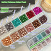 12Grids Christmas Red/Green Pearl Nail Rhinestone Mixed Size Pearlescent Colorful Beads Nali Charms Full Circle Pearl Manicure - Image 5