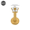 1/5PCS Implant Titanium Different Size Flower Zirconia Labret 16G Internal Threaded Cartilage Helix Lobe Earring Piercing - Image 15