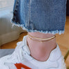 316L Stainless Steel 2 Layer Blade Circular Bead Anklet Ladies High Jewelry Beach - Image 4