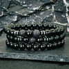 3Pcs/Set Men Natural Tiger Eye Lava Rock Beaded Bracelets Matte Black Onyx Stone Strand Bracelet For Man Yoga - Image 2