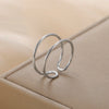 Stainless Steel Double Layer Open Rings Women Minimalist Adjustable Finger Ring Geometric Jewelry Birthday Gift - Image 1