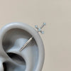 Love Wings Cross Stainless Steel Ear Bone Nail Shiny Zircon Thread Earring for Women Body Piercing - Image 12