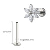 Titanium 16G Marquise Flower CZ Labret Stud Helix Conch Cartilage Tragus Flat Back Piercing Body jewelry - Image 14
