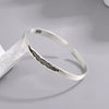 Retro Simple Feather Bangles Silver Temperament Personality Opening Bracelets - Image 3