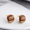 Korea jewelry gold plated enamel letter M earrings elegant women's daily commute accessory - Image 7