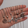 Y2K Star Sun Spiral Pendant Necklace Set Silver Tone Geometric Star Chain Necklaces for Men Women Punk Streetwear - Image 6