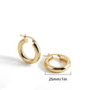 Punk Gold Plated Stainless Steel C Shape Croissant Chunky Hoop Earrings for Women Twisted Polished Circle Huggie Ear Jewelry - Image 7