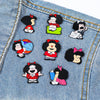 8 Pcs Anime Mafalda Cute Character Brooch Individuality Enamel Pin Backpack Clothing Jewelry Metal Badge Accessories Gift - Image 1