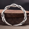 Silver Retro Twist Cross Ladies Bangle Jewelry For Women Birthday Gift No Fade - Image 3