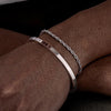 2pcs Stackable Bracelets for Men Teens, Open Cuff Bangle, Twisted Rope Figaro Chain Cuban Link Chain Bracelets Set - Image 13