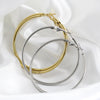 Hnsp 316L Stainless Steel Simple Hoop Earrings For Women Jewelry Accessories 40MM-50MM Circle Earring - Image 2