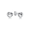 Infinity and Heart Stud Piercing Earrings with Crystal Accents - Image 9