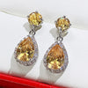 Simple and Elegant Square Cubic Zirconia Earrings Bling Yellow CZ Dangle Women Wedding Engagement Jewelry - Image 22