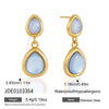 Elegant Blue Resin Necklace Earrings Bracelet For Women Minimalist Gold Pvd Plated Stainless Steel Star Jewelry Set - Image 7