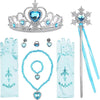 Girl Elsa Cosplay Accessories Kids Princess Snow Queen Dress Up Jewelry Wand Crown Necklace Earclips Photography Role Play Props - Image 7