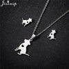 Cartoon Bowknot Mouse Stainless Steel Jewelry Set for Women Anime Animal Necklace Earrings Party Accessories - Image 7