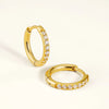 1 Pair Titanium Classic Pave CZ Huggie Earrings 18G Platinum Plated Lightweight Earlobe Hoop Ear Piercing - Image 4