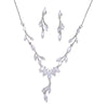 Elegant Clear Cubic Zirconia Silver Color Necklace Earrings Jewelry Set for Women Bridal Wedding Party Accessories - Image 6
