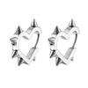 Creative Hip-Hop Rivet Heart Hoop Earrings For Women Stainless Steel Geometric Ear Buckle Piercing Cool Rock Punk Stud Jewelry - Image 1