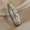 Vintage Elasticity Stainless Steel Bangles Bracelet for Women Classic Heart Square Adjustable Wristband Bangle - Image 12