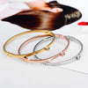 Rose Gold Plated Stainless Steel Bangles For Women Mosaic Cubic Zirconia Simple Cuff Bracelet Jewelry Gifts - Image 5