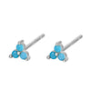 Silver Rainbow Tassel Four Petal Flower Drop Stud Earrings for Women Sweet Girl Ear Bone Jewelry Accessories - Image 24