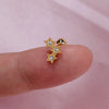 1PC Curved Cz Cartilage Stud Moon Leaf Helix Rook Conch Screw Back Earring Stainless Steel Ear Piercing Jewelry - Image 19