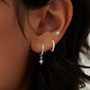 3PCS Stainless Steel Round Star Dangle Earrings Set for Women Gold Plated Punk Unisex Rock Earring Piercing Jewelry - Image 2