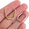 Stainless Steel Oval Hoop Earrings in Gold-Tone Silver-Tone Rose Gold-Tone and Black - Image 31