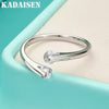 Silver Rings Open Design Silver Zirconia Adjustable Ring Party Jewelry For Women - Image 1