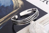 Retro Wave Braided Bracelets Silver Jewelry Personality Geometric Opening Bangles - Image 9