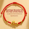 Handmade Braid Lucky Horse Red String Bracelet Chinese Zodiac Horse Sign Year Rope Braided Bracelet Gifts for Women Men Kids - Image 5