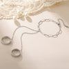 Ring Bracelets for Women Heart Clover Paperclip Chain Hand Chain Finger Bangle Stainless Steel Adjustable Wrist Jewelry - Image 8