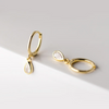 Silver Sweet Water Drop Zircon Huggies Pendant Earrings for Women Wedding Party Hoop Charm Jewelry - Image 5