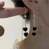 Geometric Long Tassel Heart Square Pendant Drop Earring For Women Shiny Zircon Flower Leaf Earrings Charms Ear Line Jewelry - Image 4
