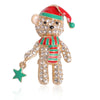 Christmas Brooch Shiny Crystal Year Accessory Pin Snowman, Elk, Tree Series Decoration Jewelry Gift - Image 5