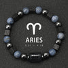 12 Constellation Blue Coral Lava Stone Stone Beads Bracelet For Men Couple Rope Friendship Zodiac - Image 14