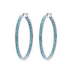 9 Tone Rose Gold Silver Plated Black Hoop Earrings Stainless Steel CZ Crystal Big Round Circle Rock Punk Fully-Jewelled - Image 35
