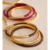 1Set 66mm 3 Round Circle Resin Overlay Minimalist Bracelet Bangle Set Gold Plated Stainless Steel Wrist Jewelry - Image 3