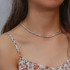 Christmas Jewelry Gift For Ladies Square Tennis Chain Choker Necklace Green Pink White Black Crystal Necklace - Image 2