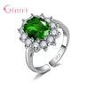 Silver Oval Design Crystal Zircon Open Adjustable Rings for Women Girls Engagement Jewelry Gifts - Image 9