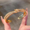 Twisted Knot Open Cuff Bangle Bracelet Sparkling Zircon Inlaid Bracelet Party Gift Jewelry - Image 8