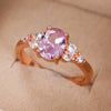Women Ring Rose Gold color Solitaire Oval Cubic Zircon Special Wedding Ring For Women - Image 5