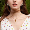Hammered Irregular Birthstone Zircon Pendant Necklace Stainless Steel Choker Necklaces Jewelry Accessories - Image 3